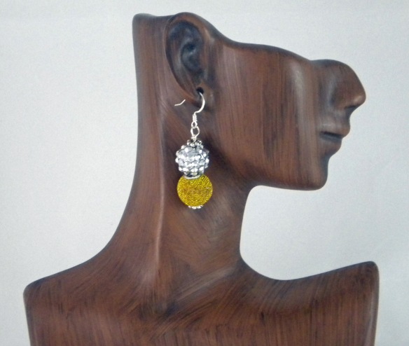 Golden Bling Earrings by Junebug Jewelry Designs